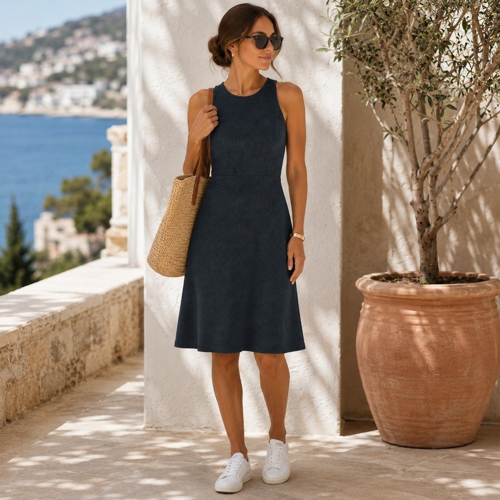 Prana Jewel Lake Summer Dress S Shadow Linea Grey Geometric Strappy Maxi